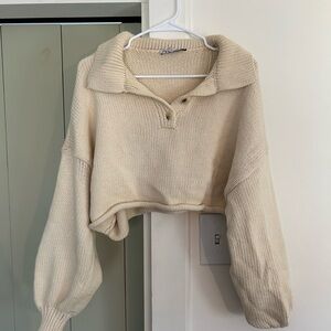 Cropped Cream Sweater